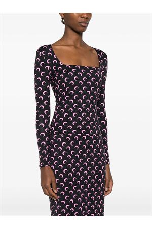 Top in tessuto elasticizzato nero e rosa MARINE SERRE | WTS017ACJER0001BK90